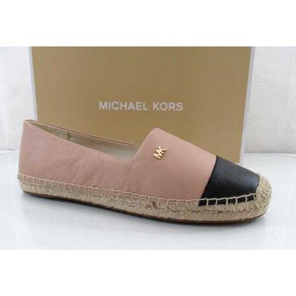 Michael Kors Kendrick Slip On Espadrille Flat Shoes MK Logo Oyster Black - Picture 1 of 6